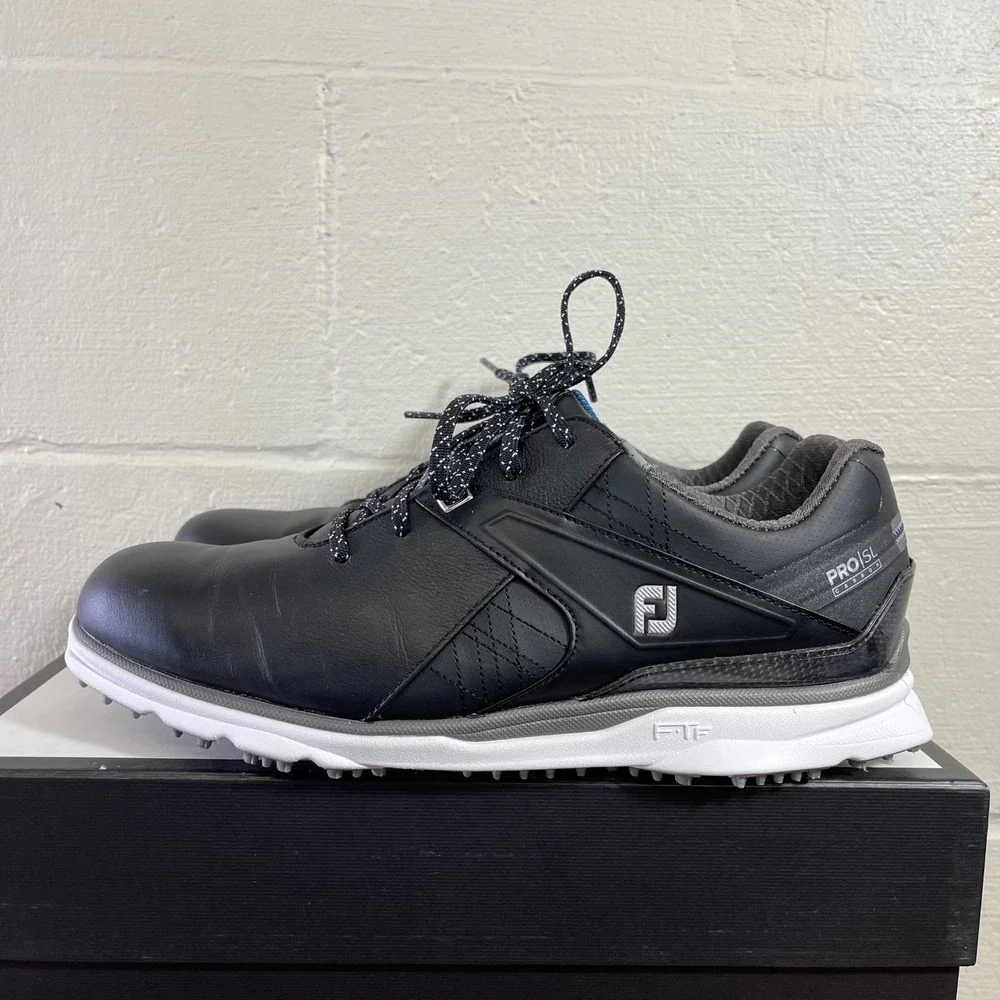 FootJoy Pro SL 53108 Black Carbon Leather Spikeless Golf Shoes Men's US 11 M